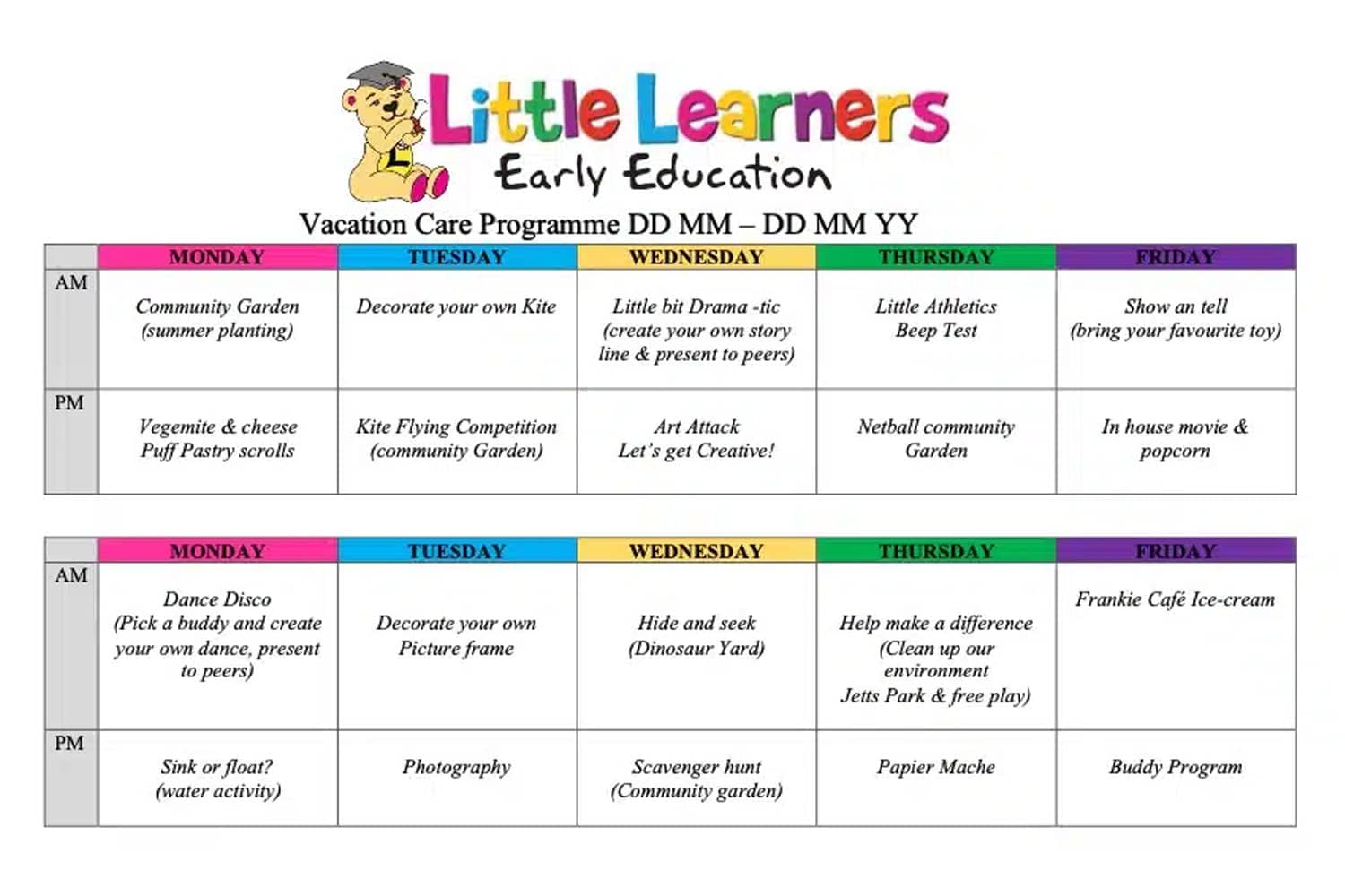 Vacation Care – Summer Program